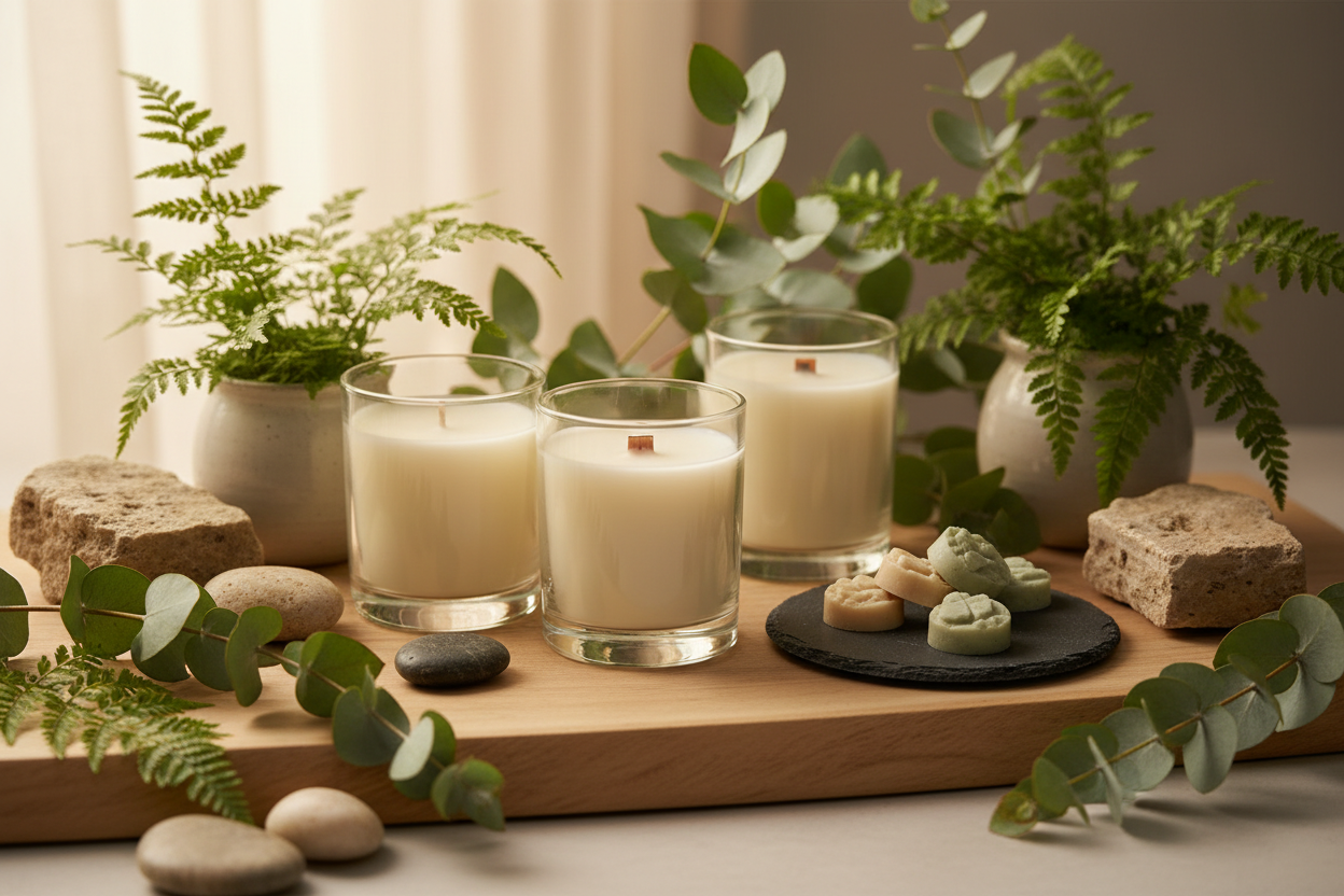 Bougies et fondants parfumés sans texte